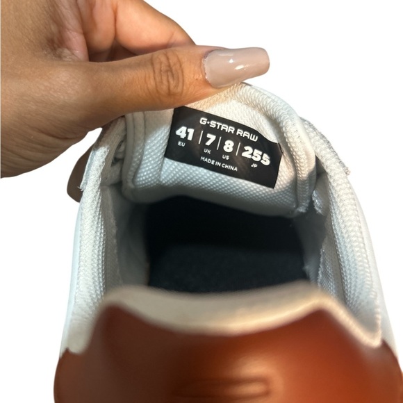 G-Star RAW White & Tan Low Top Sneakers | Men’s 8 Leather - Picture 4 of 9